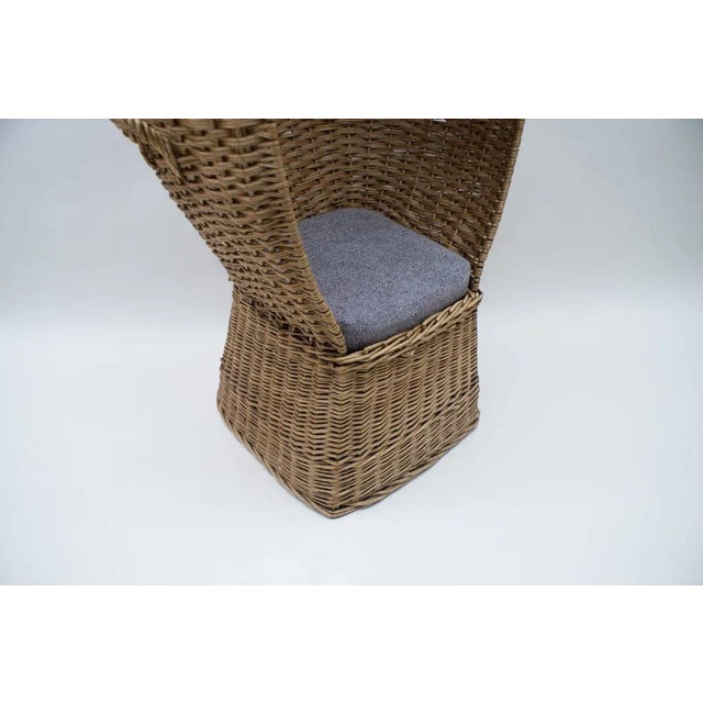 Large Italian Rattan Lounge Chair, 1970s For Sale - Image 17 of 18