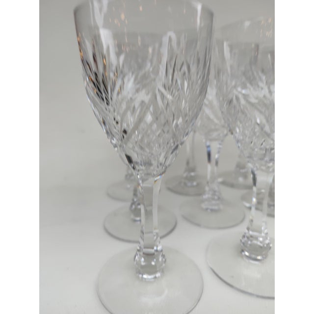 Large Crystal Glasses with Moselle Pattern from Saint Louis, 1930s, Set of 12 For Sale - Image 6 of 9