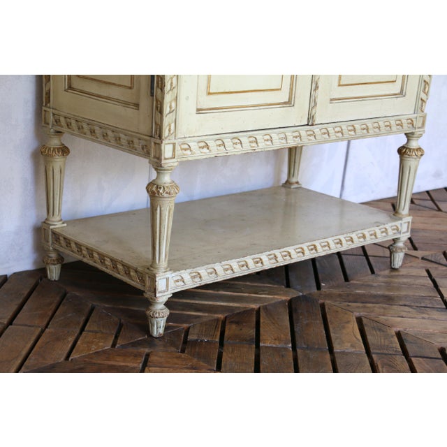 1930s Antique Italian Painted Cabinet With Gold Leaf Accents, Circa 1930s For Sale - Image 5 of 18