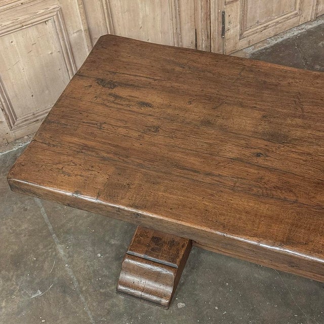 Antique Rustic European Double Pedestal Trestle Dining Table For Sale - Image 18 of 18