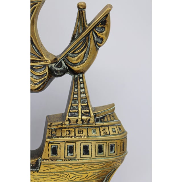 Circa 1900 English Large Brass Ship Doorstop For Sale In Raleigh - Image 6 of 6
