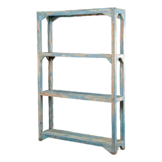 Antique Painted Pine Four-Tier Open Étagère For Sale