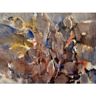 Pawel Kontny, Large Modernist Abstract Expressionist Watercolor Painting Bauhaus Weimar Artist For Sale