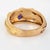 Metal 80s Portuguese Vine Leaf Ring 19k Yellow Gold Sapphire Diamond Band Sz 8.5 For Sale - Image 7 of 7