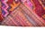 Deep Burgundy & Hot Pink Vintage Rug | 4x6 Turkish Rug Geometric Wool Kilim | Mid Century Tribal Accent - 3′10″ X 6′3″ For Sale - Image 11 of 11