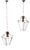 Hexagonal Glass Pendant Lamps, 1950s, Set of 2 For Sale