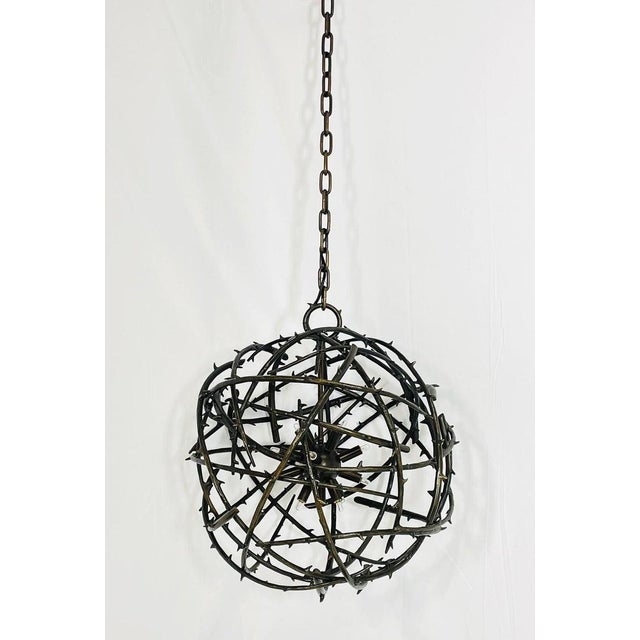 Postmodern Bronze Chandelier in the Style of the "Rosier" Model by Herve Van Der Straeten For Sale - Image 3 of 12