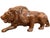 Vintage Glazed Ceramic Lion Sculpture, Reclining Big Cat For Sale In Portland, ME - Image 6 of 7