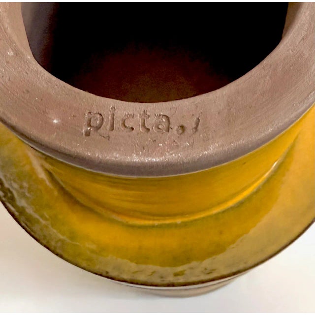 Circa 2018 Elisa De Marchi and Roberto Casagrande Picta Contemporary Italian Yellow Glazed Ceramic Vase For Sale - Image 14 of 14