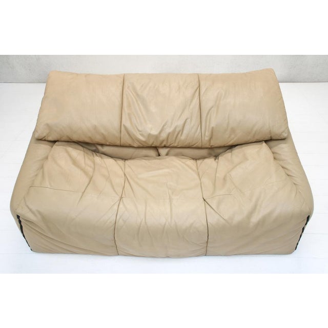 Leather Plumy Sofa & Ottoman by Annie Hieronimus for Cinna, 1980s, Set of 2 For Sale - Image 4 of 14