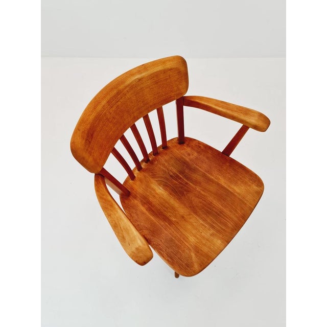 Bauhaus Style Swivel Office Armchair in Wood from Stollgiroflex, 1960s For Sale - Image 3 of 11