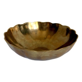 Mid-20th Century Scalloped Brass Finger Bowl For Sale