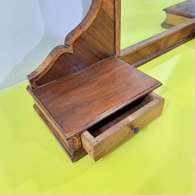 Antique Wood Table Mirror For Sale - Image 3 of 12