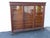 Early 1900s Tiger Oak Long Large China Cabinet Bookcase Cupboard 6583 For Sale - Image 18 of 18