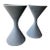 Mid 20th Century Near Pair of Large Willy Guhl Diabolo Planters Painted in Charcoal For Sale