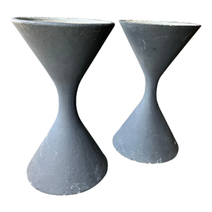 Mid 20th Century Near Pair of Large Willy Guhl Diabolo Planters Painted in Charcoal