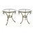 Italian Neo-Classical Maison Jansen Style Brass Steel & Glass Side Tables - Pair For Sale