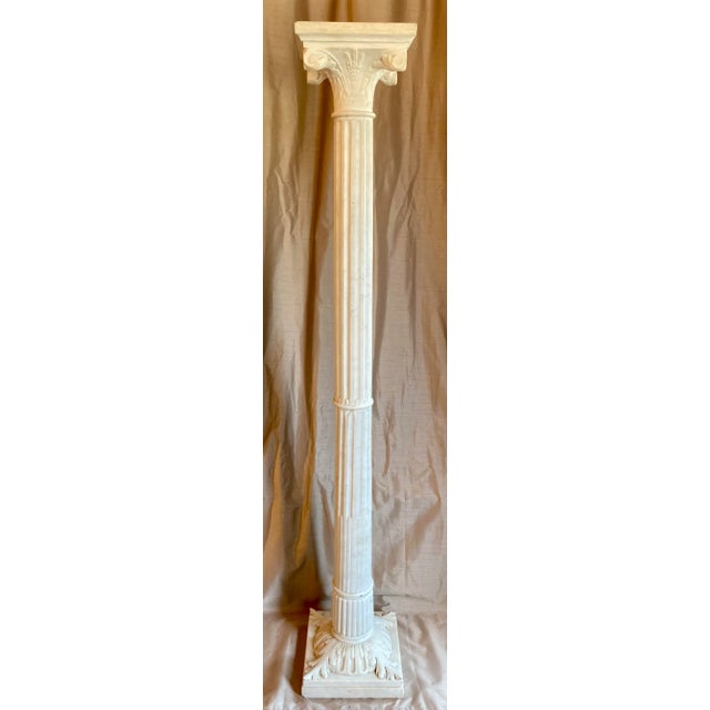 Traditional Edwardian Hand Carved Marble Pedestals For Sale - Image 3 of 6