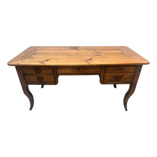 Marquetry Provincial Desk in Cherrywood For Sale