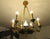 French Napoleon Empire Style Brass Chandelier with Swans and Green Glass Lampshades, 1970s For Sale - Image 4 of 18