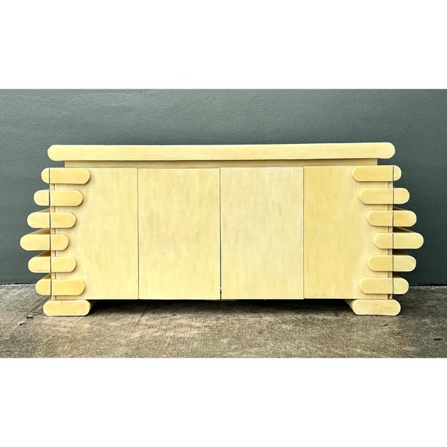 Vintage Columbian Tessellated Bone Stacked Credenza For Sale - Image 4 of 14