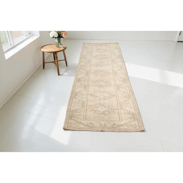 Tan 1960s Neutral Minimalist Decor Oushak Rug For Sale - Image 8 of 12