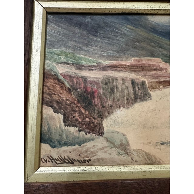 Paint 1888 Abraham Hulk Junior Antique Landscape Watercolor Painting For Sale - Image 7 of 7