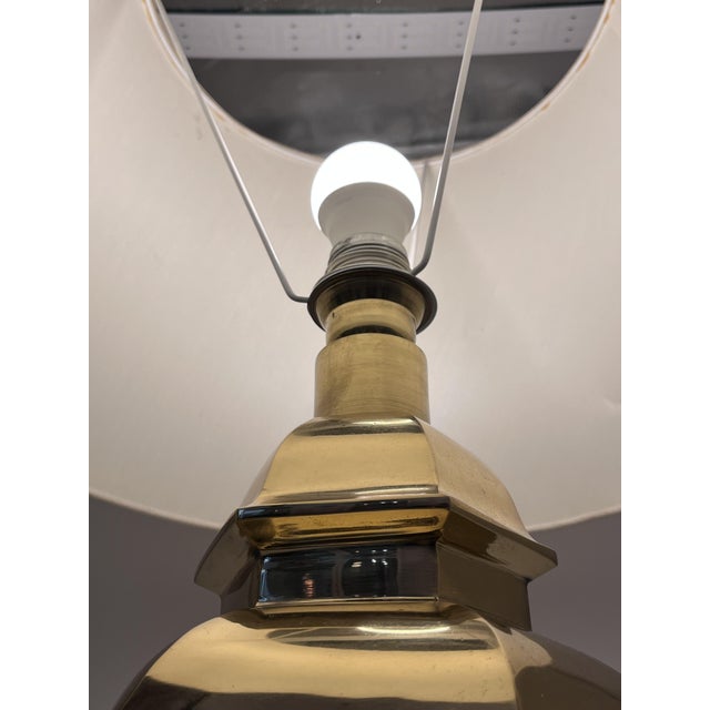 Large Hollywood Regency Twisted Brass Table Lamp by Gomiero, Italy, 1970s For Sale - Image 15 of 18