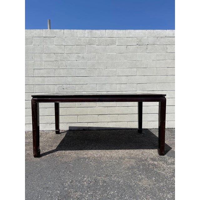 Asian 5pc Vintage Asian Dining Set Wood Cane Chinoiserie Kitchen Furniture For Sale - Image 3 of 10