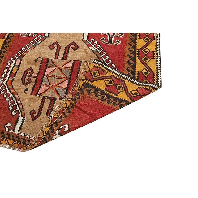Mid 20th Century Vintage Kars Kilim Rug For Sale - Image 5 of 7