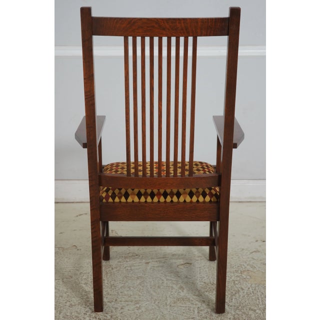 Stickley Set of 6 Stickley Mission Oak Dining Room Chairs For Sale - Image 4 of 18