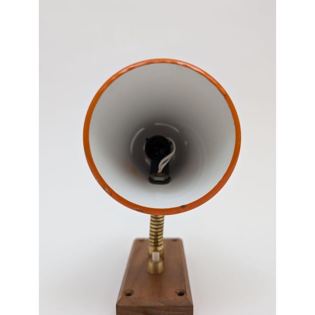 Orange 1960's Danish Mid-Century Modern Orange Metal Cone Wall Sconce For Sale - Image 8 of 8