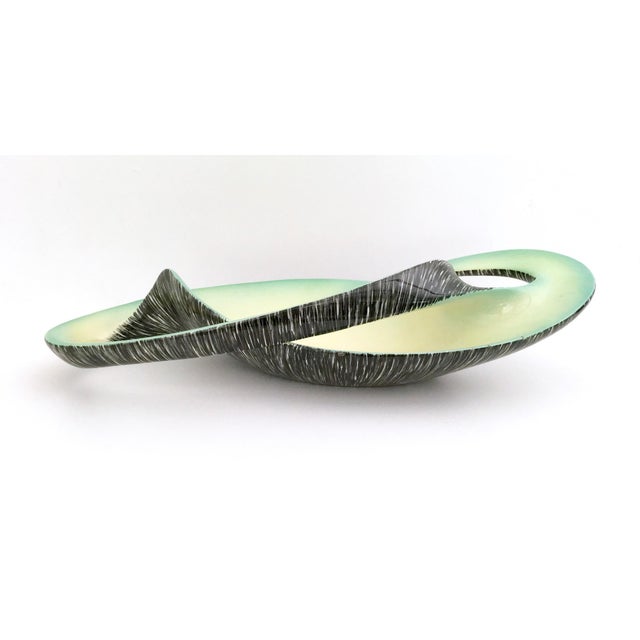 Vintage Italian Centerpiece in Yellow and Green Ceramic from Vibi, 1950s For Sale - Image 4 of 10