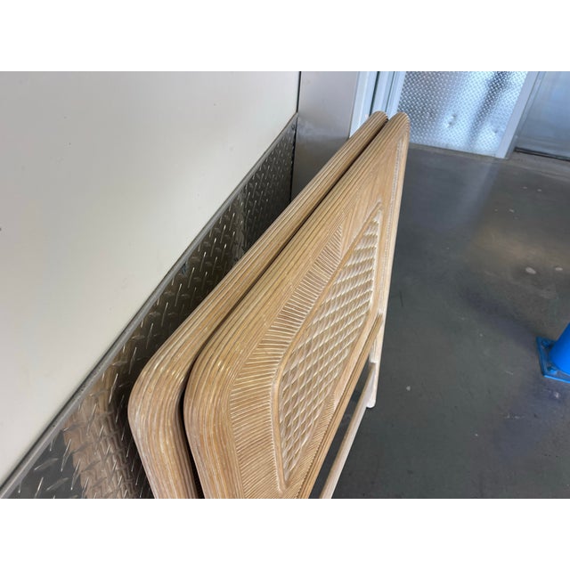 Vintage Faux Pencil Rattan Twin Headboard Set, Wood For Sale - Image 9 of 12