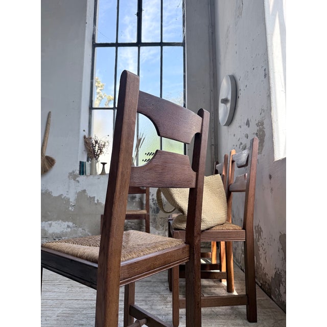 Rustic Oak Chairs from De Puydt, Belgium, 1970s, Set of 4 For Sale - Image 14 of 18