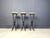 Vintage bar stools made from a round oak seat and a beautiful wrought iron twisted base with elegant feet. 1960s - France...