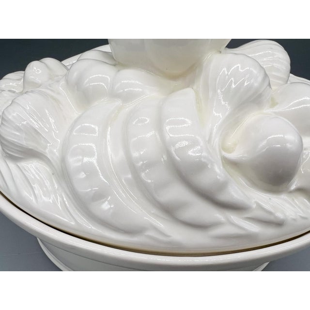 Vintage White Ceramic Harvest Vegetable Tureen / Baking / Serving Dish With Sculptural Lid – French Country / Cottagecore For Sale - Image 11 of 16