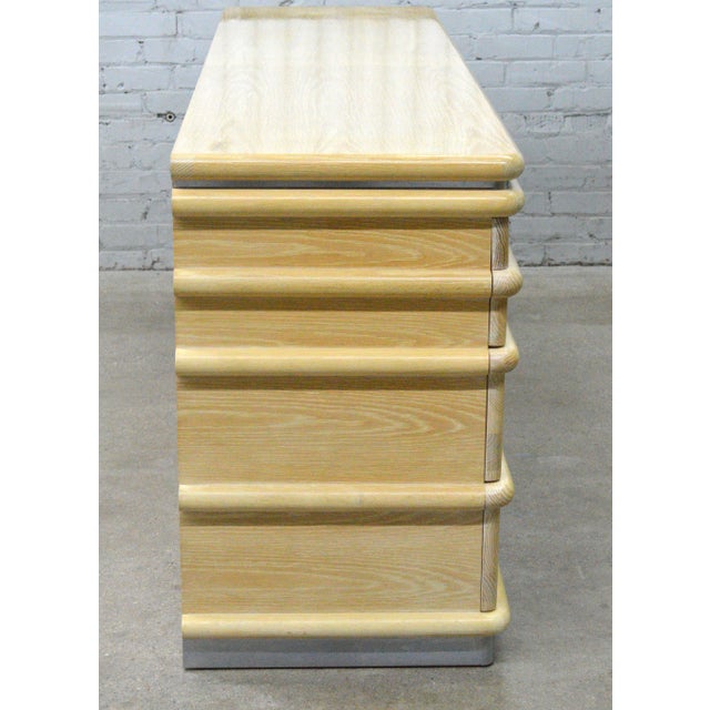 Jay Spectre 1980s Jay Spectre Century Furniture Cerused Oak Dresser Chest of Drawers For Sale - Image 4 of 12