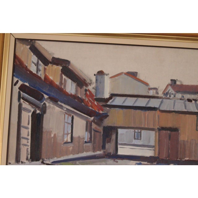 Yo Johansson, Side Street, 1960s, Oil on Canvas, Framed For Sale - Image 4 of 18