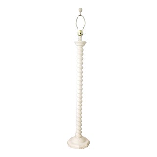 1970s Hollywood Regency Style White Painted Turned Wood Floor Lamp/ Sold For Sale