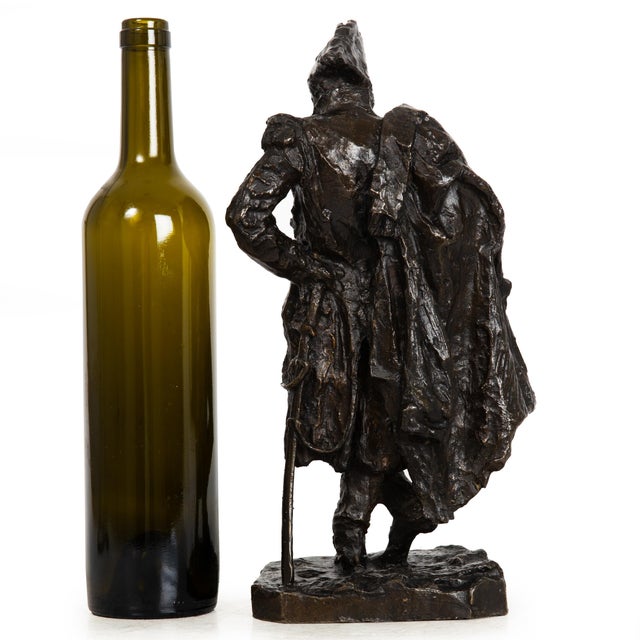Metal Italian Antique Bronze Sculpture of Marshall Ney by Giuseppe Grandi For Sale - Image 7 of 18