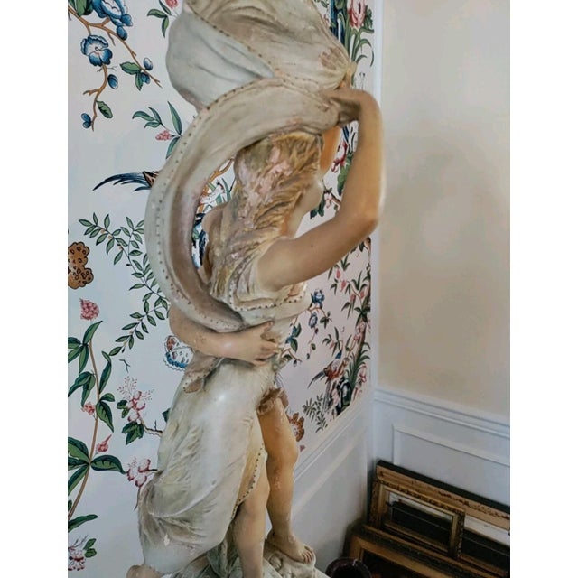 Sculpture Materials 19th Century French Plaster Signed Sculpture Titled " L'Orage" by Brucha For Sale - Image 7 of 9