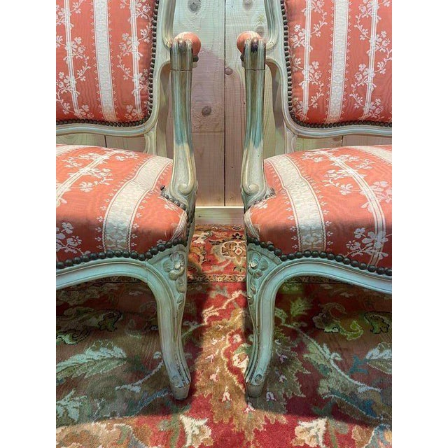 Set of Louis XV Style Cabriolet Armchairs For Sale - Image 4 of 8