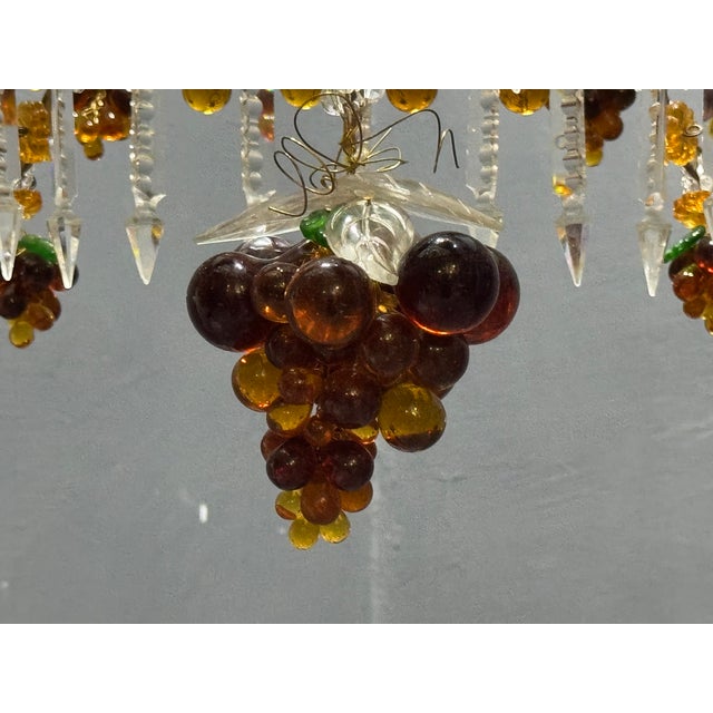 Goldenrod Large Italian Murano Glass Fruit and Floral Chandelier, 1950s For Sale - Image 8 of 18