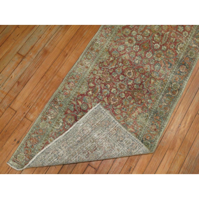 Traditional Early 20th Century Zabihi Collection Narrow Persian Kashan Runner - 2'3" x 12'10" For Sale - Image 3 of 18