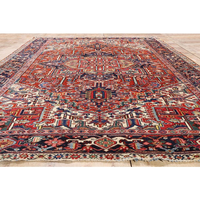 Late 19th Century Persian Heriz Rug, 08'04 X 11'01 For Sale - Image 9 of 10