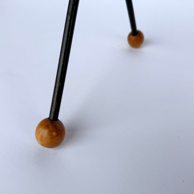 Wood Tony Paul Magazine Rack Wrought Iron Wood Ball Feet For Sale - Image 7 of 12