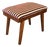1950's Walnut and Velvet Striped Bench For Sale