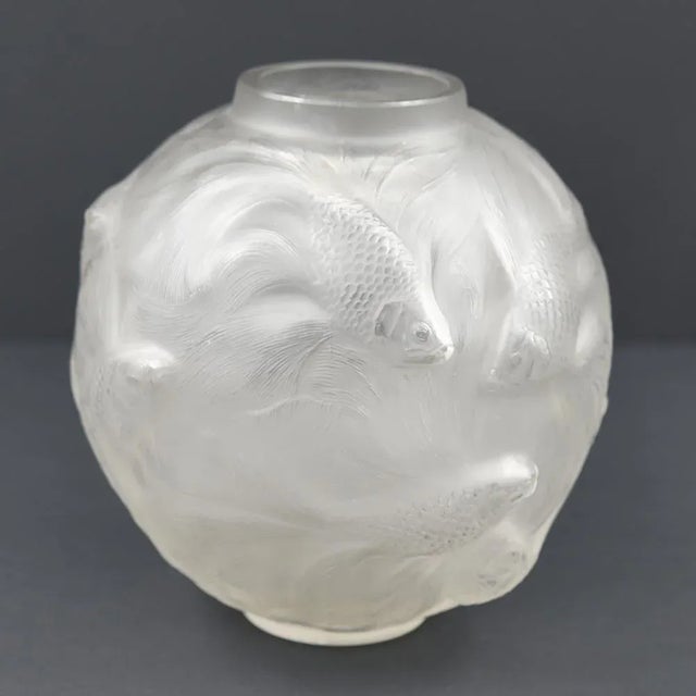 Formose Vase in Blown-Pressed White Glass with Opalescent Patina by Rene Lalique, 1927 For Sale - Image 14 of 14