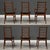 A beautiful set of six mid century modern rosewood high back Lis dining chairs with horiontal slatted ladder backs...